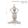 Moon Salutation yoga skull figurine in vintage white resin, 16cm Halloween decor - Moon Worship - Distressed White