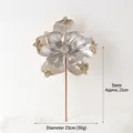 Fleur de Noël artificielle champagne doré avec bords pailletés et décoration à tige - Champagne