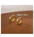 Minimalist 10mm faceted geometric hoop earrings in S925 sterling silver with gold finish - Diamond Cut Hoop - Gold - 10MM