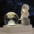 Luce notturna palla di cristallo astronauta 3D con incisione laser torta di compleanno - Buon compleanno