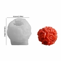 Rose flower ball silicone mold for DIY candles and soaps with size measurements - Rose Ball