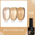LILY'CUTE Jelly Nude Gel Nagellack Y08 zeigt Schichten in 7ml Flasche für UV LED Härtung - Dunkel Nude-Y08