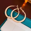 Chic beige matte hoop earrings with a smooth finish on a luxury jewelry box - Hollow Light Coffee Round