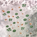 Pegatinas 3D para uñas de peces dorados y loto M-1024 con textura de gota de agua clara - Estilo M-1024 Gelatina