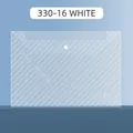 White semi-transparent A4 clear holder with snap button closure and diagonal texture - White Twill