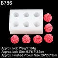 6-cavity strawberry silicone mold for DIY candles and soap with detailed berry textures - 3# 6-Cavity Small Strawberry (B786)