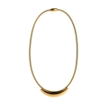 Colgante de media luna en oro pulido con una elegante cadena de serpiente para mujer - Tubo / Color Oro