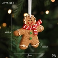 Omino di pan di zenzero in resina con sciarpa rossa e cordino per albero di Natale - Omino di Pan di Zenzero Stile A