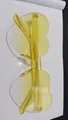 Retro frameless heart-shaped sunglasses in transparent bright yellow jelly finish - Gradient Yellow