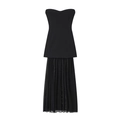 Elegantes schwarzes trägerloses Schlauchkleid mit Mieder und Rock aus Mesh-Patchwork - XS / Schwarz