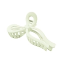 Matte mint green bow-shaped hair claw clip with multi-tooth design for styling - Off White