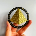 3D souvenir fridge magnet with golden Egypt pyramids and black hieroglyphic ring - (9) Egypt Pyramids