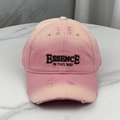 Pink distressed baseball cap with Essence embroidery and vintage faded effect - One Size (54-60cm) / Pink