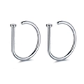 D-vormige neusringen van chirurgisch staal in zilver voor een minimalistische punklook - Witgoud