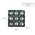 Set of 9 silver Christmas baubles with 6cm diameter in a clear box display - Gray