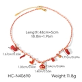 Tabella taglie dettagliata della collana intrecciata rossa con ciondoli cuore - Stile Multi-ciondolo Intrecciato Rosso e Bianco (HC-N40690)