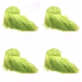 Vier rollen pluizige neon groene imitatiebont voor doe-het-zelf en kleding decor - Basis 5CM*1,5M / Herfstgroen