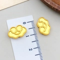 Perle cloisonnée en forme de nuage doré avec règle indiquant une taille de 1,5 cm - Grand Nuage de la Chance Uni (22560)