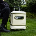 Beige and green pet rolling carrier with wheels and transparent window for cats - Backpack Trolley Dual Use / Beige Green With Trolley