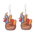 Funny Thanksgiving acrylic turkey earrings with Thankful text for holiday celebrations - No.4 (Thankful Letter Turkey)
