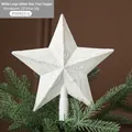 Sparkling white glitter star tree topper 20cm for Christmas tree decoration - 20CM White Large Glitter Tree Top Star