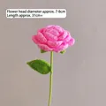 Pink handmade crochet rose flower bouquet with long stem for Mother's Day gifts - Pink Rose