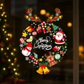 Size chart for Christmas static window stickers with Santa, reindeer and snowman designs - Merry Christmas Wreath (P-SD361) / Oversized