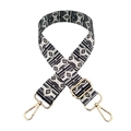 Close-up of adjustable geometric shoulder strap with gold metal lobster clasps - No. 198 Multicolor