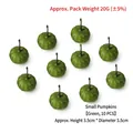 Set of 10 green mini artificial pumpkins 3.5cm for Halloween and autumn party decor - Small Pumpkin (Green) 10PCS
