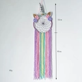 Handmade unicorn dreamcatcher with rainbow tassels and colorful flowers decor - MS9073 Colorful Without Light