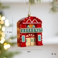 Addobbo teatrale Broadway rosso con bordo dorato per decorazione albero di Natale - Teatro di Broadway