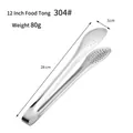Pince alimentaire 12 pouces en acier inoxydable 304 avec trous d'égouttage, 28 cm - Épaissi / 12 Pouces / Argent
