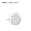 Florero de cerámica blanco mate textura de hoja 17,7 cm decoración minimalista - Pequeño / Blanco