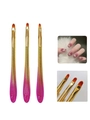 Set of 3 nail art brushes with gradient fish-scale handles and orange nylon bristles - Fish Scale Round Head Phototherapy Brush / 3pcs