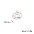 Silver stainless steel @ symbol charm for jewelry making with 10x9.8mm dimensions - @ Symbol / Steel
