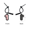 Classic number 1 PU leather keychain in black and pink for bag charm decoration - Number 1 / Number 1-Black/Pink