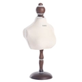 Mini beige fabric bust jewelry stand with wooden base and Paris print for necklaces - Large / Beige Large with Text