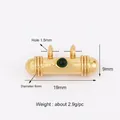 Gold-plated Evil Eye jewelry connector with green stone, 19x9mm DIY accessory - Gold Green Gem Cylinder Style (K085879L1K2-Green)