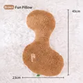 Brown textured pet pillow for dogs and cats with soft sherpa fabric, 40cm x 23cm size - 40cmx23cm / Brown