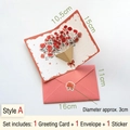 3D floral pop-up card set with pink envelope and Sweet Days sticker for gifting - Style A-Pink Rose