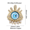 Golden Turkish Evil Eye pendant necklace with blue eye zircon and dimensions 30x25mm - YSN033-02 (Blue Heart Zirconia Eye)