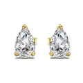 Luxurious S925 sterling silver stud earrings with pear-cut zircon in gold plating - Pear Gold (MM1D0005-S-G-WH)