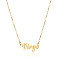Collar de acero inoxidable chapado en oro 18K con colgante del signo zodiacal Virgo - Virgo / Dorado