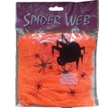 Decorazione ragnatela arancione di Halloween con ragni neri in confezione retail - 20g Arancione + 2 Ragni