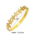 Gouden zeester open manchetarmband van roestvrij staal met 6 cm binnendiameter maat - Gouden Zeester Armband