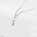 Elegant 925 sterling silver letter I necklace featuring sparkling zircon pave setting - I-Necklace-Silver