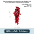 85-piece artificial ruby grapes in reddish-purple finish for home decor and display - 85-Grain Ruby Grapes