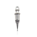 Silver syringe shaped alloy pendant with numerical scale engravings for DIY necklaces - Antique Silver Syringe 6x24mm