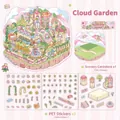 Cloud Garden DIY 3D scene sticker set with PET material and pink floral cat patterns - Cloud Garden Court