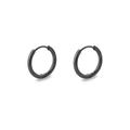 Polished minimalist stainless steel hoop earrings in a modern black finish - 1.6*10mm / Black